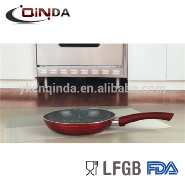 Red metallica marble coating frying pan with induction